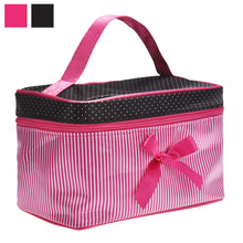 Load image into Gallery viewer, Cosmetic Bag Bowknot Stripe