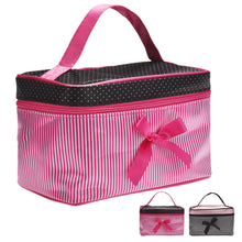 Load image into Gallery viewer, Cosmetic Bag Bowknot Stripe