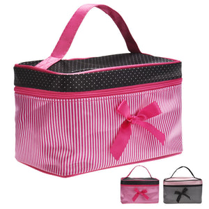 Cosmetic Bag Bowknot Stripe