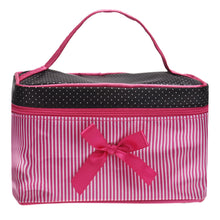 Load image into Gallery viewer, Cosmetic Bag Bowknot Stripe