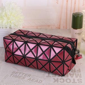 Geometric Zipper Cosmetic Bag