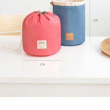 Load image into Gallery viewer, Barrel Shaped Travel Cosmetic Bag