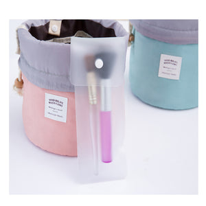 Barrel Shaped Travel Cosmetic Bag