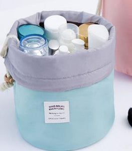 Barrel Shaped Travel Cosmetic Bag