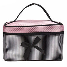 Load image into Gallery viewer, Cosmetic Bag Bowknot Stripe