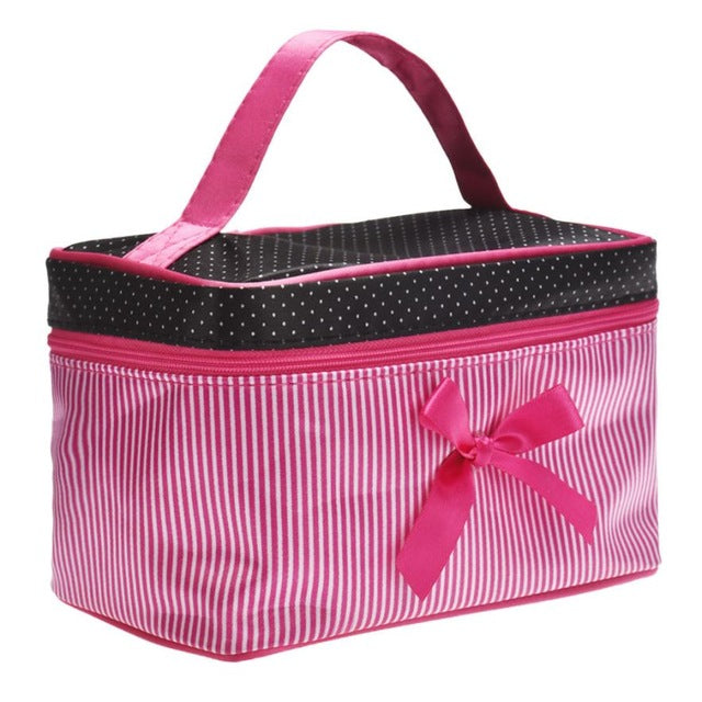 Cosmetic Bag Bowknot Stripe